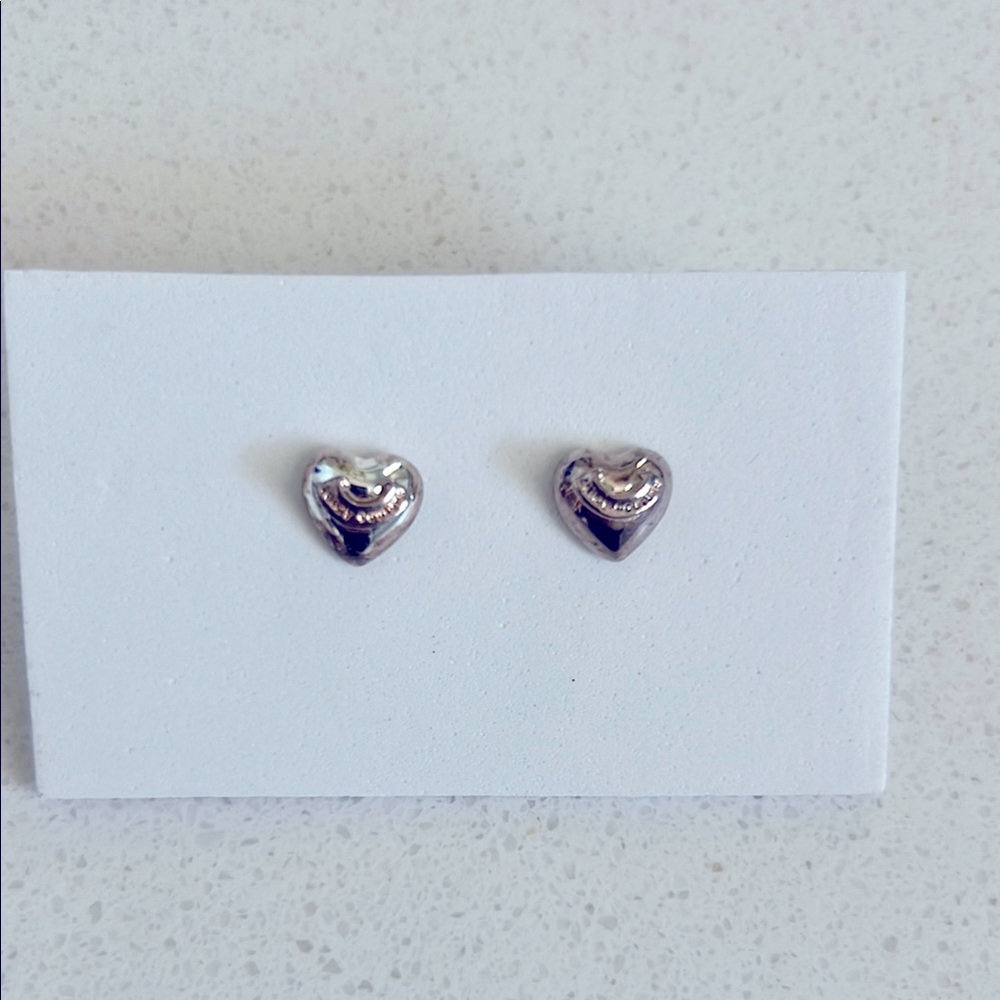 Juicy Couture Silver Heart Stud Earrings